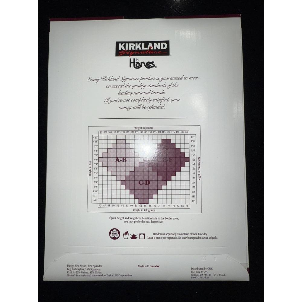 Kirkland Signature By Hanes Ultra Silky‎ Sheer PantyHose AB Color Barely Black - Picture 4 of 4